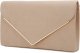Faux Suede Clutch Bag Elegant Metal Binding Evening Purse