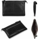 Leather Wristlet Clutch Wallet Purses Small Crossbody Bags Shoulder Handbag for Women, Silver Zipper
