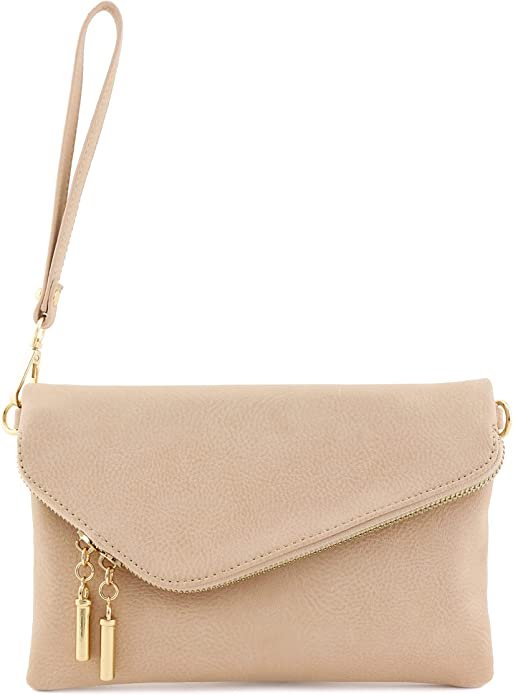 Envelope Wristlet Clutch Crossbody Bag with Chain Strap